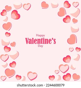 Vector illustration of Happy Valentine's Day concept rose petals background