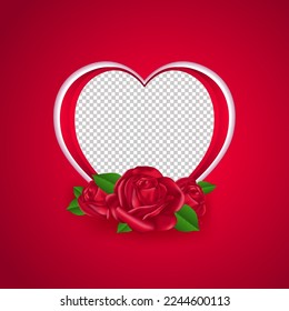 Vector illustration of Happy Valentine's Day concept rose petals background