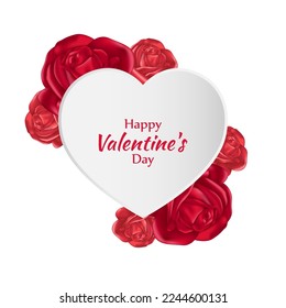 Vector illustration of Happy Valentine's Day concept rose petals background