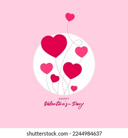 Vector illustration of Happy Valentine's Day concept rose petals background