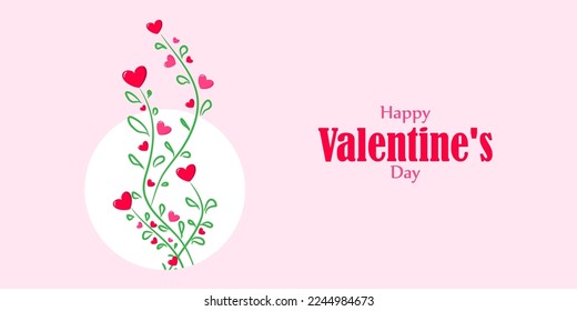 Vector illustration of Happy Valentine's Day concept rose petals background