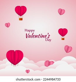 Vector illustration of Happy Valentine's Day concept rose petals background