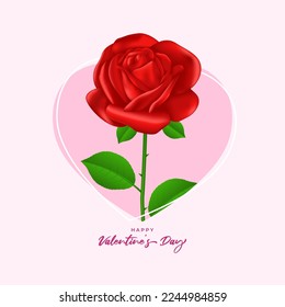 Vector illustration of Happy Valentine's Day concept rose petals background