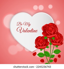 Vector illustration of Happy Valentine's Day concept rose petals background