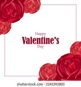 Vector illustration of Happy Valentine's Day concept rose petals background