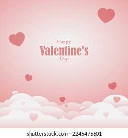 Vector illustration of Happy Valentine's Day concept rose petals background