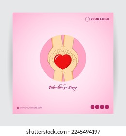 Vector illustration of Happy Valentine's Day concept rose petals background