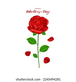 Vector illustration of Happy Valentine's Day concept rose petals background