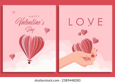 Vector illustration. Happy Valentine's Day. Set of holiday cards, banners, posters. Love, romance.