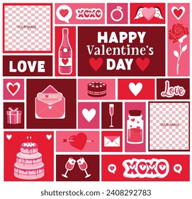 Vector illustration Happy Valentines Day editable post banner template