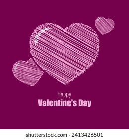 Vector illustration of Happy Valentines Day social media feed template