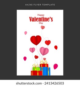 Vector illustration of Happy Valentines Day social media feed template