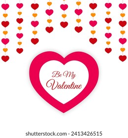 Vector illustration of Happy Valentines Day social media feed template