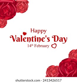 Vector illustration of Happy Valentines Day social media feed template