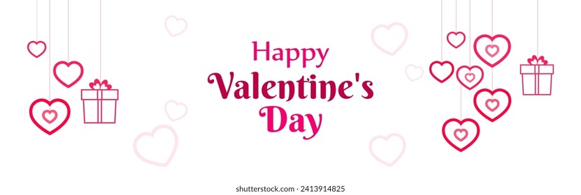 Vector illustration of Happy Valentines Day social media feed template