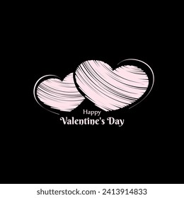 Vector illustration of Happy Valentines Day social media feed template