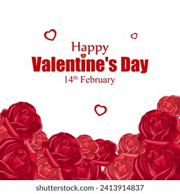 Vector illustration of Happy Valentines Day social media feed template