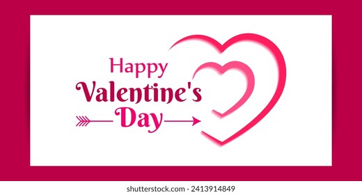 Vector illustration of Happy Valentines Day social media feed template