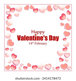 Vector illustration of Happy Valentines Day social media feed template