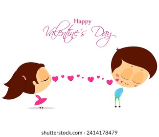 Vector illustration of Happy Valentines Day social media feed template