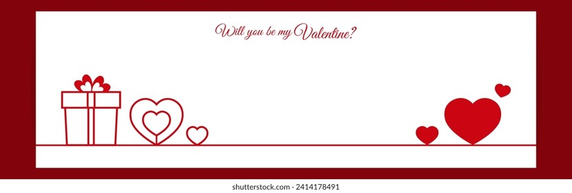 Vector illustration of Happy Valentines Day social media feed template