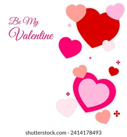 Vector illustration of Happy Valentines Day social media feed template