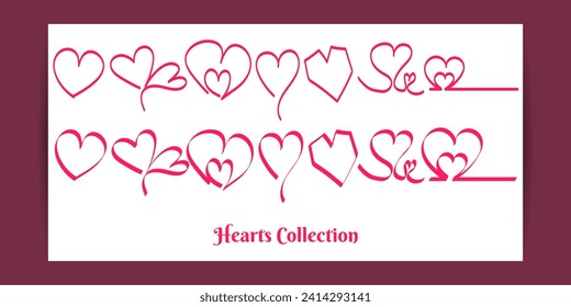 Vector illustration of Happy Valentines Day social media feed template