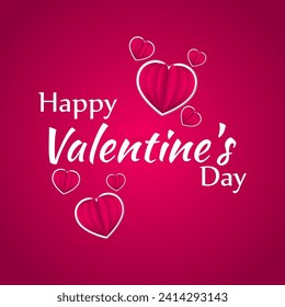 Vector illustration of Happy Valentines Day social media feed template