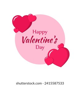 Vector illustration of Happy Valentines Day social media feed template