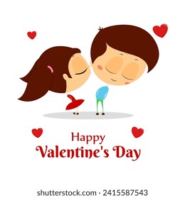 Vector illustration of Happy Valentines Day social media feed template