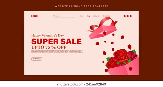 Vector illustration of Happy Valentines Day Sale social media feed template