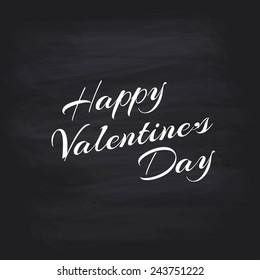 Vector illustration of "Happy Valentine's Day" on blackboard