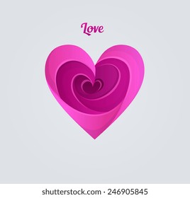 Vector illustration of Happy Valentine's day, pink heart