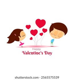 Vector illustration of Happy Valentine's Day social media template