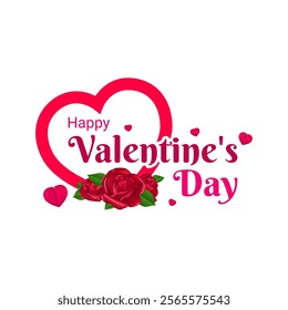 Vector illustration of Happy Valentine's Day social media template