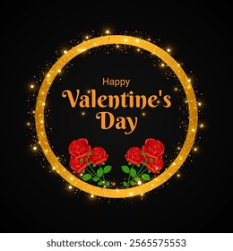 Vector illustration of Happy Valentine's Day social media template