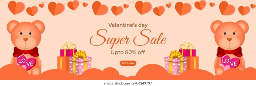 Ilustración vectorial de Feliz Día de San Valentín Venta Plantilla de redes sociales