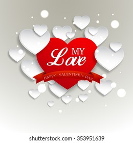 Vector Illustration of Happy Valentine's Day greeting card.