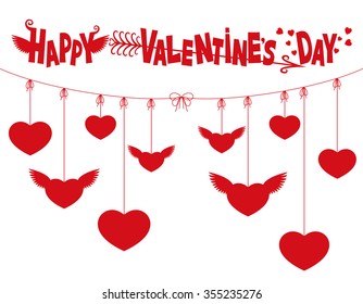 Vector illustration. Happy Valentines Day.