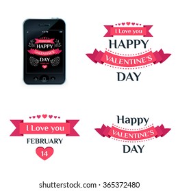 Vector illustration. Happy Valentine's day