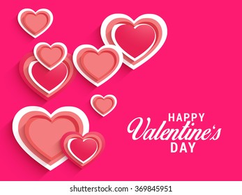 Vector illustration for happy valentine's day on pink heart.