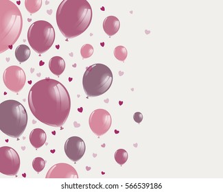 Vector Illustration of a Happy Valentines Day Design with Rose Balloons