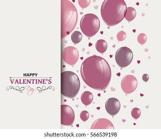 Vector Illustration of a Happy Valentines Day Design with Rose Balloons