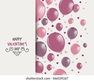 Vector Illustration of a Happy Valentines Day Design with Rose Balloons