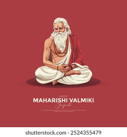 Vector illustration of Happy Valmiki Jayanti social media feed template. happy valmiki jayanti banner, poster.