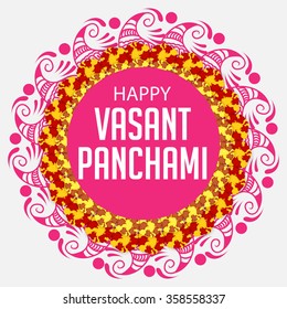 Vector illustration of a Happy Vasant Panchami celebration background.