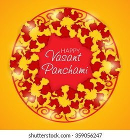 Vector illustration of a Happy Vasant Panchami celebration background.