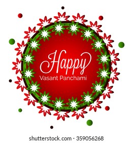 Vector illustration of a Happy Vasant Panchami celebration background.