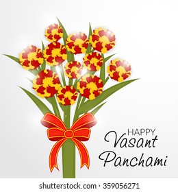Vector illustration of a Happy Vasant Panchami celebration background.