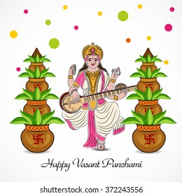 Vector illustration of a Happy Vasant Panchami celebration background.